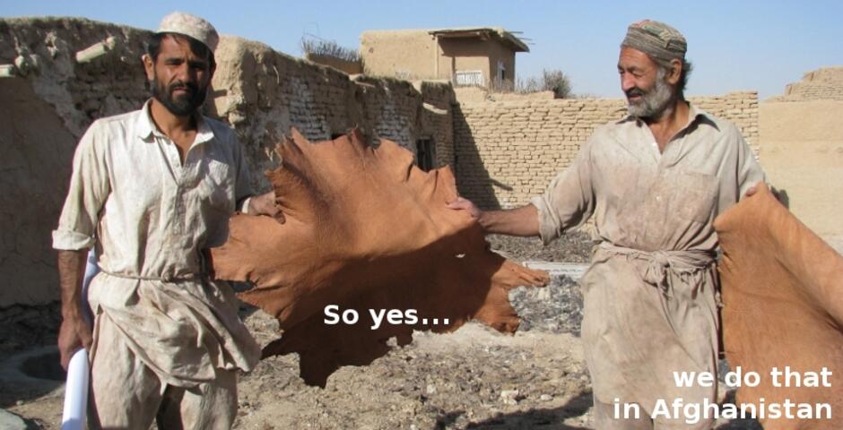 natural goat leather from Afghanistan