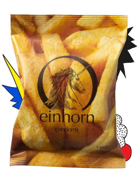 foodporn Einhorn condom packaging