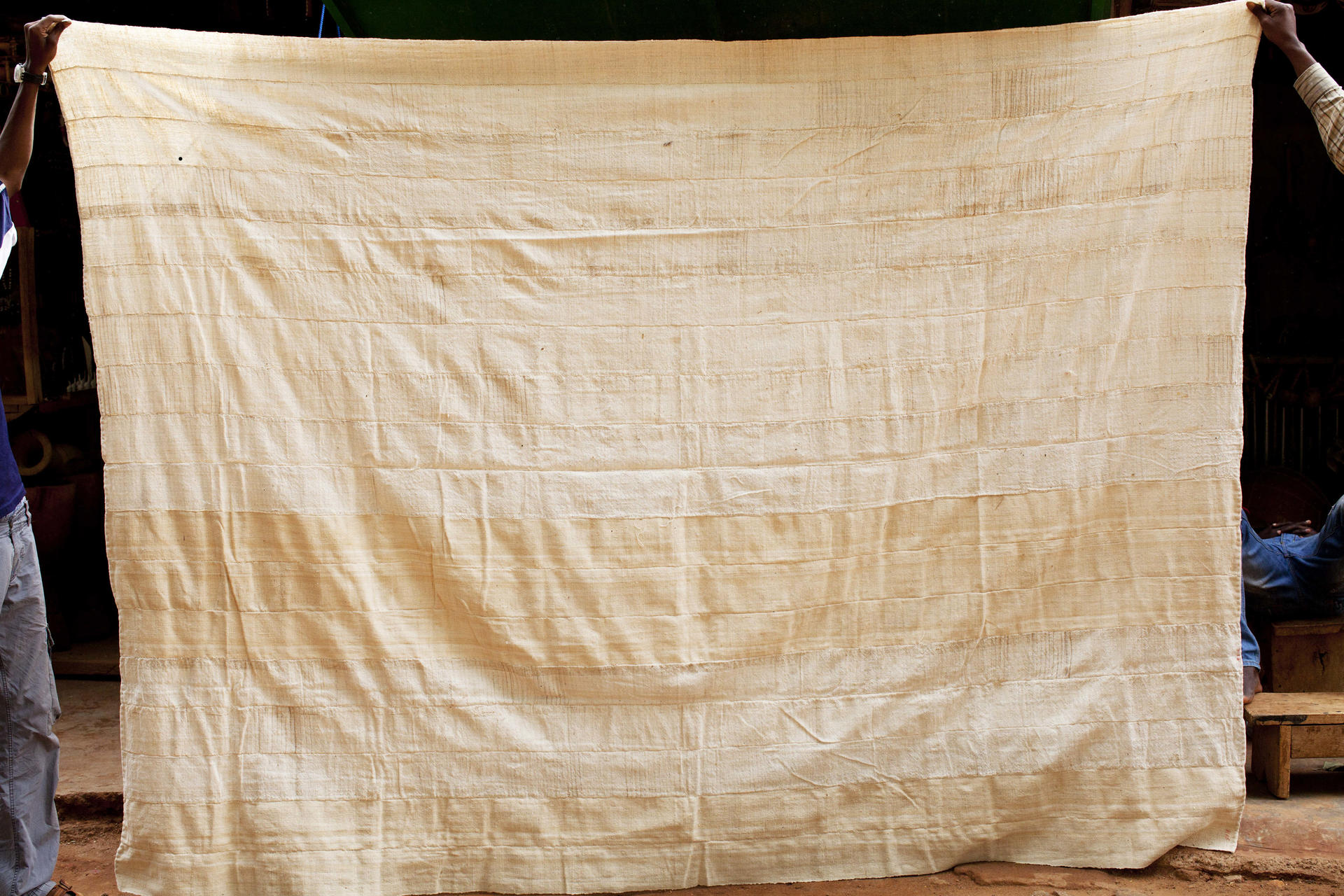 cotton plaid - bed cover - handwoven - from Burkina Faso