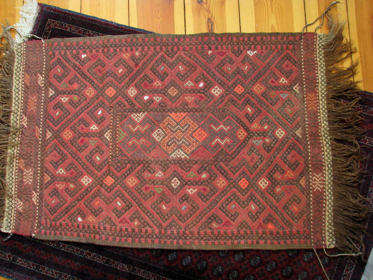 Afghan Red Suzani Rug - handwoven and hand-embroidered rug - Gundara