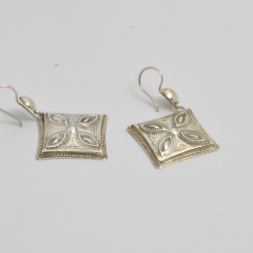 Gundara - Tuareg silver earrings - handmade - pure silver - fairtrade