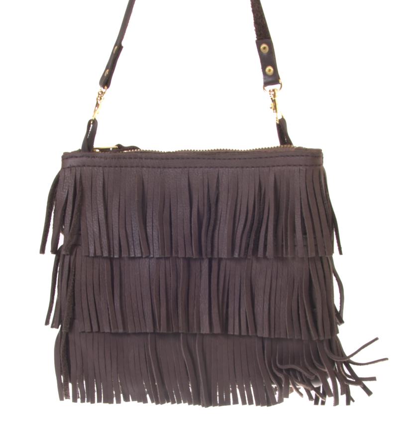 Small Fringe - Dark Brown Small shoulder bag - Jackal and Hide