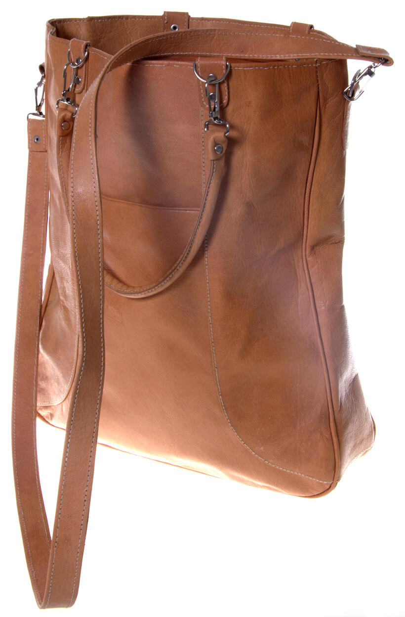 Natural Leather Shoulder Bag Conni - Handmade in Afghanistan