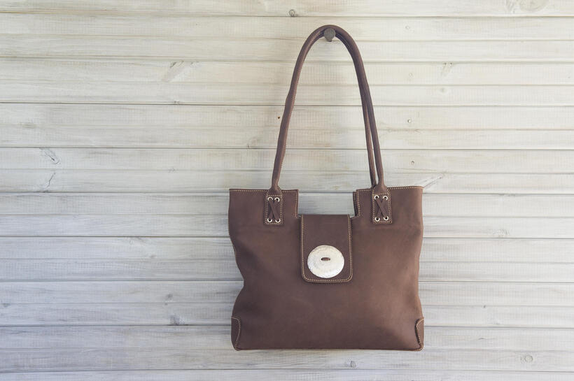 Gypsy fair trade leather bag from Zambia