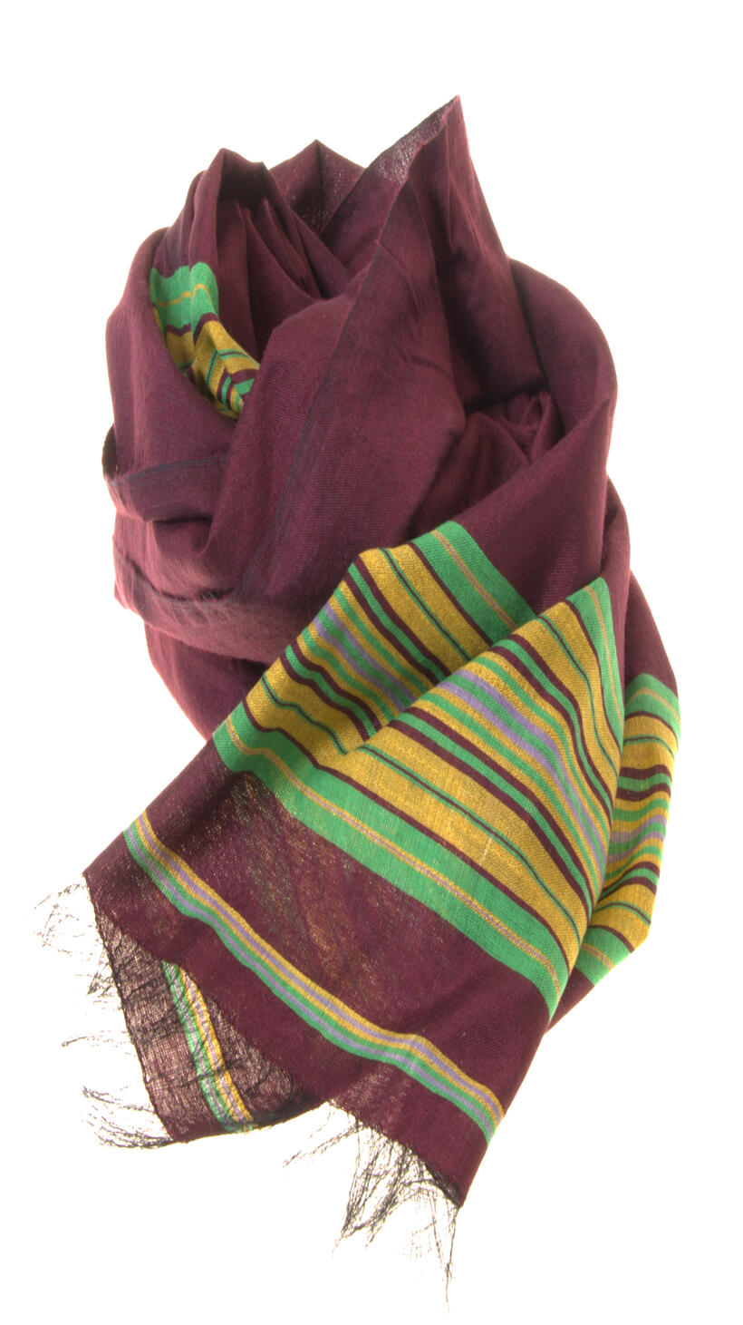 Silk-cotton scarf, handmade in Afghanistan