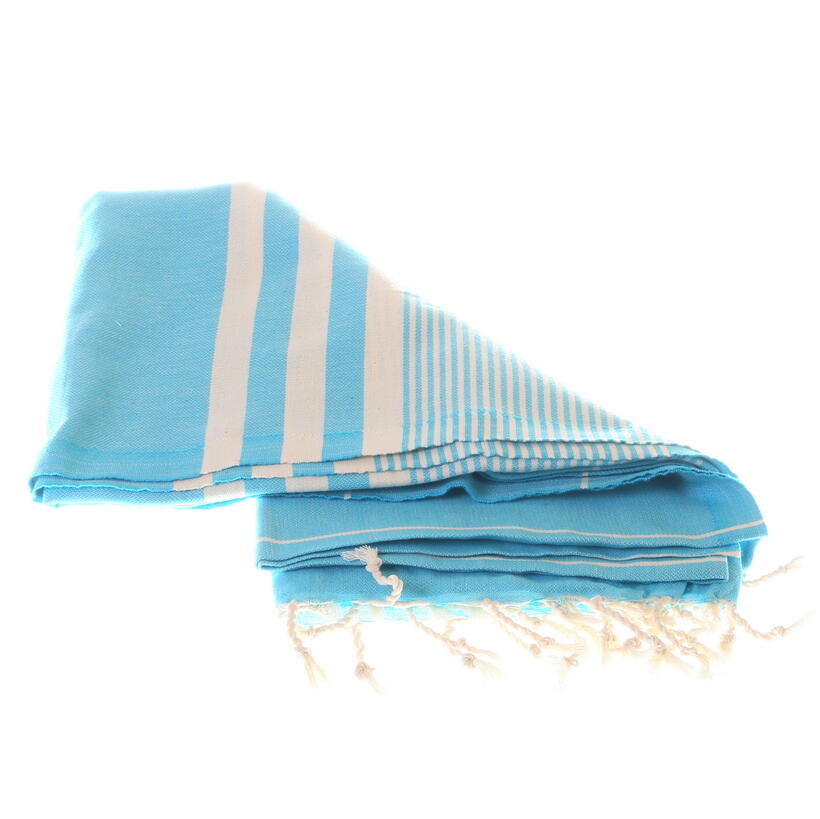 Sky blue stripped hammam or sauna towel
