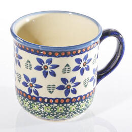 blue flowers and green hearts small coffee cup
