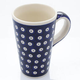 cobalt blue big mug with traditional patterns