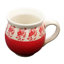 belly mug with red roses