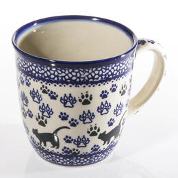 cat pattern cup from Boleslawiec