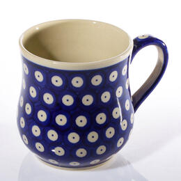 cobalt blue classical pattern on rustic mug