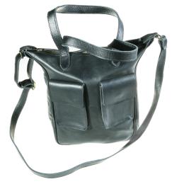 happy Laura in black Ethiopian leather