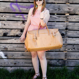 Grand sac de voyage en cuir - photo Ulrika Walmark