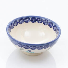 small japanese shaped bowl with flowers