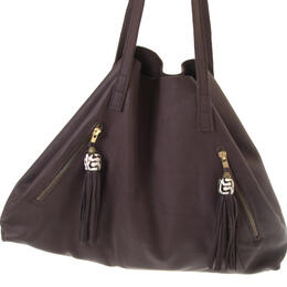 Nicola leather bag with zipped outside pockets