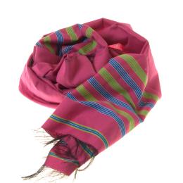 foulard rose en soie et coton