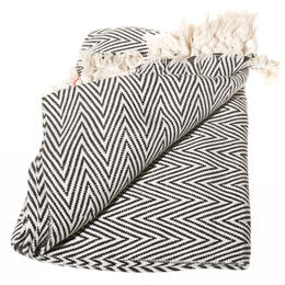 zigzag pattern cotton plaid in white