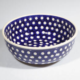 polka dots cobalt blue bowl