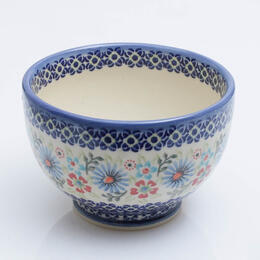 red and blue fine flowers bowl