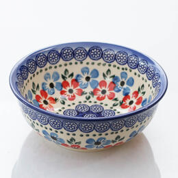 red and blue flowers small bowl