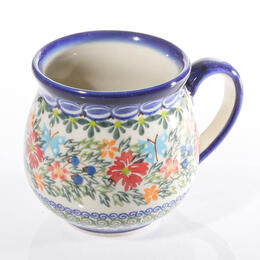 flowers and butterfly ceramic belly cup