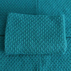 green blue alpaca loop shawl handmade in Peru