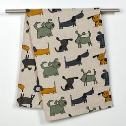 dog patterns linen towel