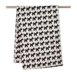 black Scottish Terrier linen towel