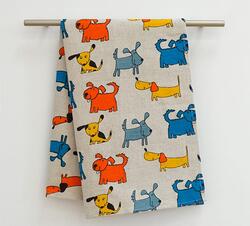 bright dogs kitchen towel