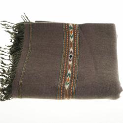dark brown path with orange patterns