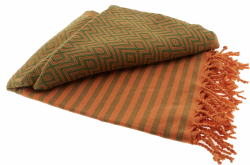 orange and green cotton towel