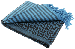 turquoise and black hammam towel