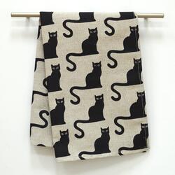 cats linen cotton towel