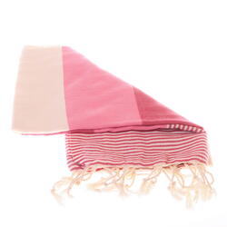 cotton hammam towel in pink and red