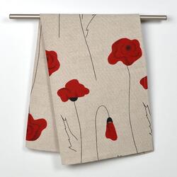 poppy patterns linen cotton kitchen towel