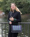 black learther bag with chopan insert handmade in kabul