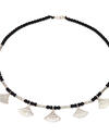 Halskette mit Silber-Anhänger und Onyx Perlen