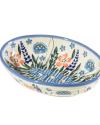 blue and orange flowers soap dish
